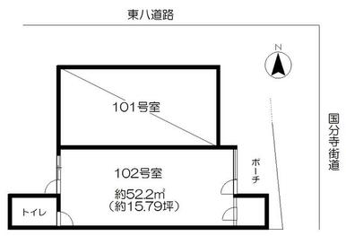 約５２．２㎡（約１５．７９坪）の１階店舗