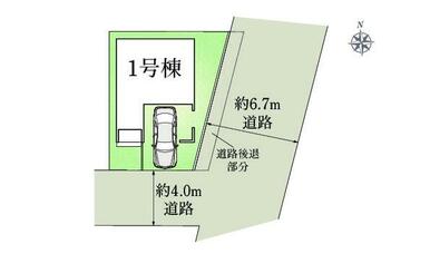 1号棟　区画図面　駐車場スペースあり