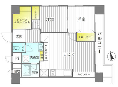 シューズクローゼット付きの広々玄関！全室フローリングでお手入れ簡単です♪