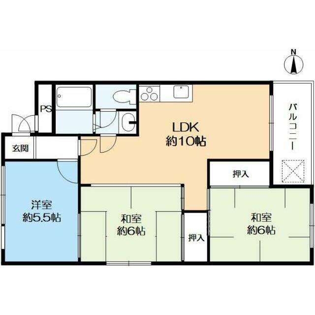 専有面積：65.04㎡の3LDK、最上階南東角部屋住戸です。平成22年9月に室内リフォーム履歴がございます。