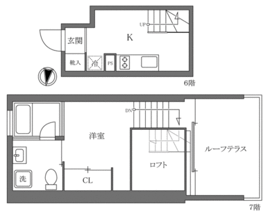 メゾネット（１ＤＫ）となります。