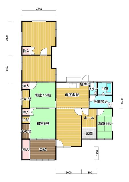 物件画像 北九州市小倉南区 大字小森 (呼野駅) 1階建 6DK