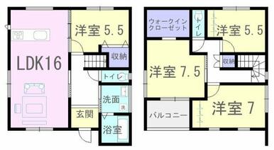リビングを通らず2階へ行ける間取り！2階にもトイレ設置しました☆