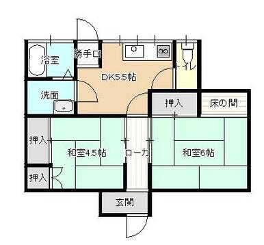 ２ＤＫのコンパクトな戸建。単身の方やご夫婦での入居にお勧めです。