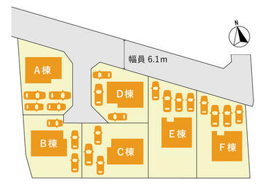 分譲地の区画図（当物件はＣ棟）