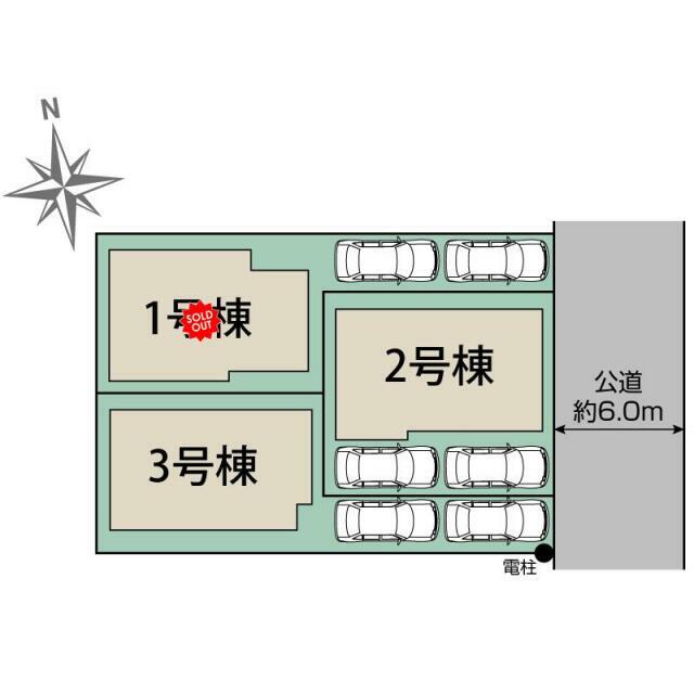 足立区花畑7丁目3棟 区画図