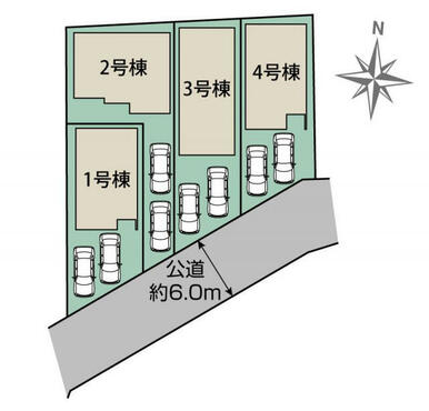 春日井市気噴町1丁目4棟　区画図