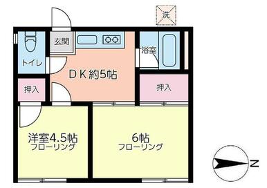 １０２　和室６帖・和室４．５帖・ＤＫ約５帖