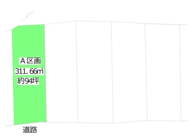 Ａ区画（洗島１０５－１，１０５－３）の地形イラスト及び地積