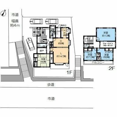 ■4LDK＋納戸■全居室7帖以上■勝手口のある家事室には地下備蓄庫（ワインセラー）がございます。