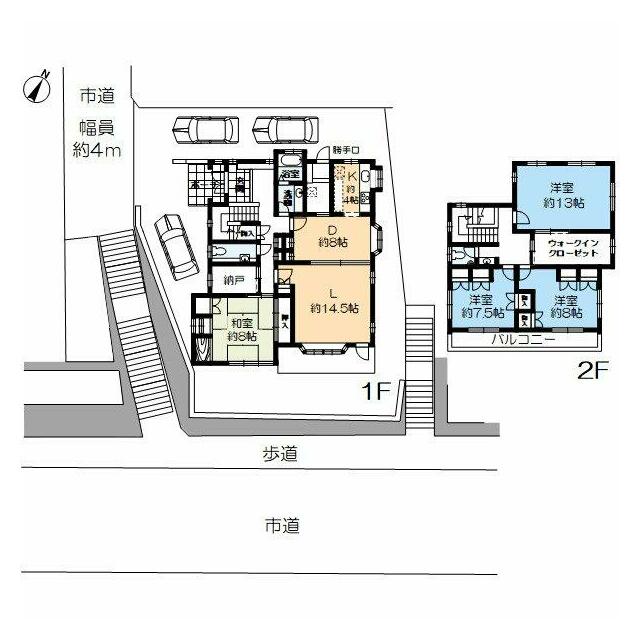 ■4LDK＋納戸■全居室7帖以上■勝手口のある家事室には地下備蓄庫（ワインセラー）がございます。