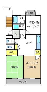 南側洋室６帖の床はフロアタイルです。