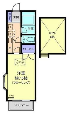 駅徒歩3分！ロフト付1Ｋアパート