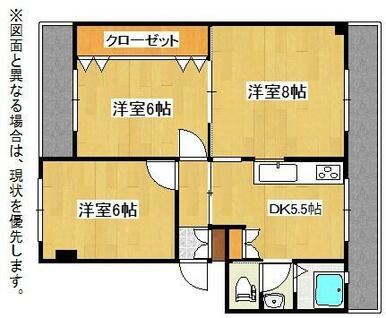 全室６帖以上とゆとりのある間取りです