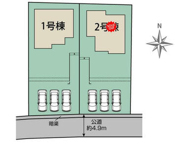 南アルプス市百々2棟 区画図