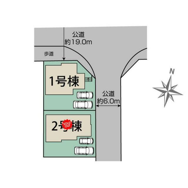 厚木市鷲尾2丁目2棟 区画図