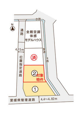 松山市古三津２丁目分譲地の区画図