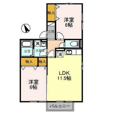 ２階角部屋！オール洋室