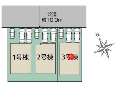 千歳市花園3丁目3棟 区画図