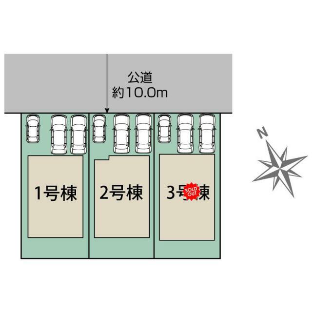 千歳市花園3丁目3棟 区画図