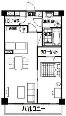 家具配置シミュレーション図※家具類は付属しません