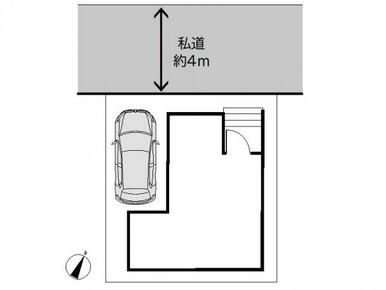 【配置図】カースペース：普通車1台駐車可♪