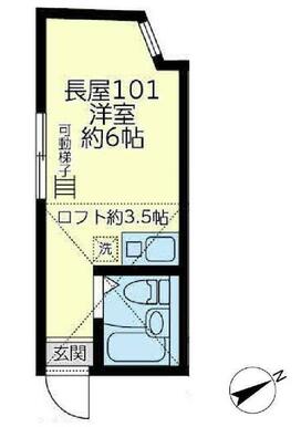 １０１　洋室約６帖＋ロフト約３．５帖