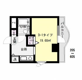 ☆約６帖のお部屋で、キッチンと居室が区別されております