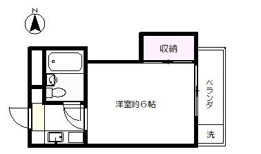 最上階の角部屋　１７．３９㎡