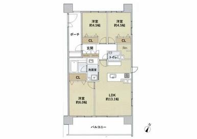 アウトフレーム工法のため室内に梁がなく、すっきりとした空間で家具も置きやすい間取りです。