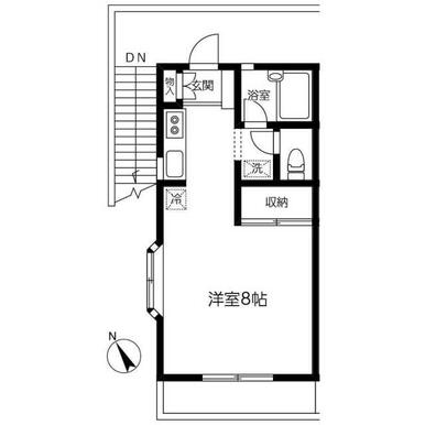 １階　角部屋　出窓付きのワンルーム