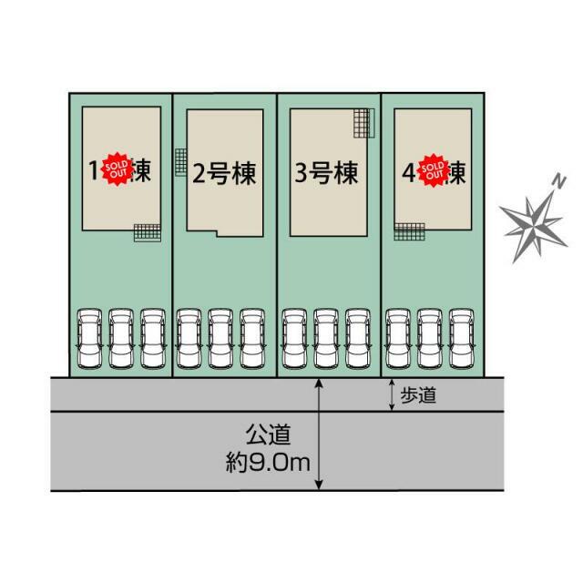 町田市木曽西3丁目1期4棟 区画図