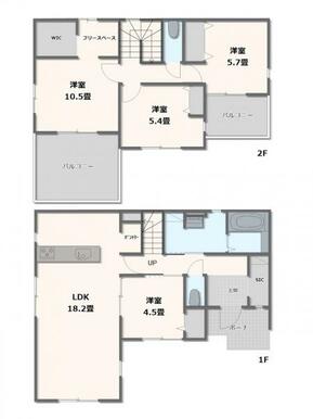 2号棟・4LDK+SIC+WIC+フリースペース+パントリー