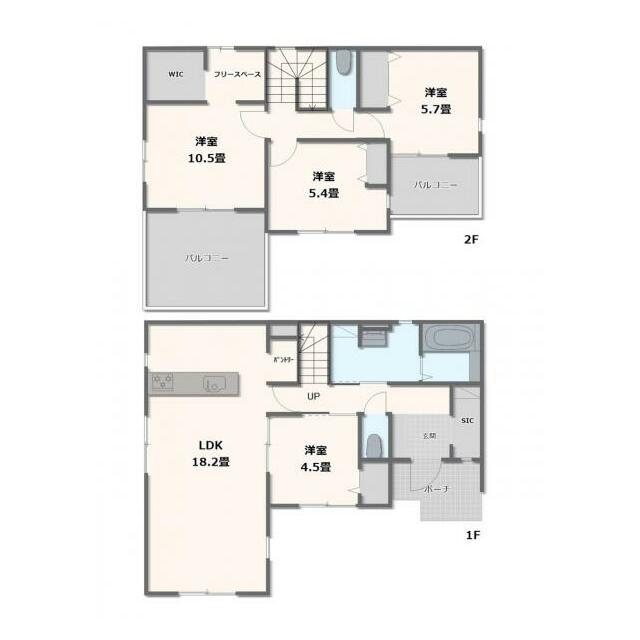 2号棟・4LDK+SIC+WIC+フリースペース+パントリー