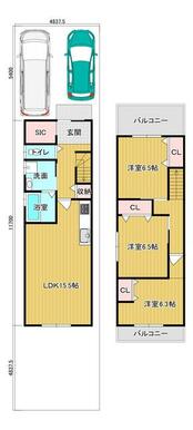 北向き号地：１，７１０万円。約８５．５０㎡。お庭スペースが約２０㎡確保出来るお家です。