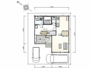 １階間取り図、３ＬＤＫ