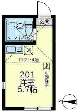 ２０１　洋室５．７帖＋ロフト５．７９㎡