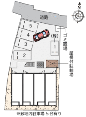 １Ｋ×８戸　駐車場５台　駐輪場