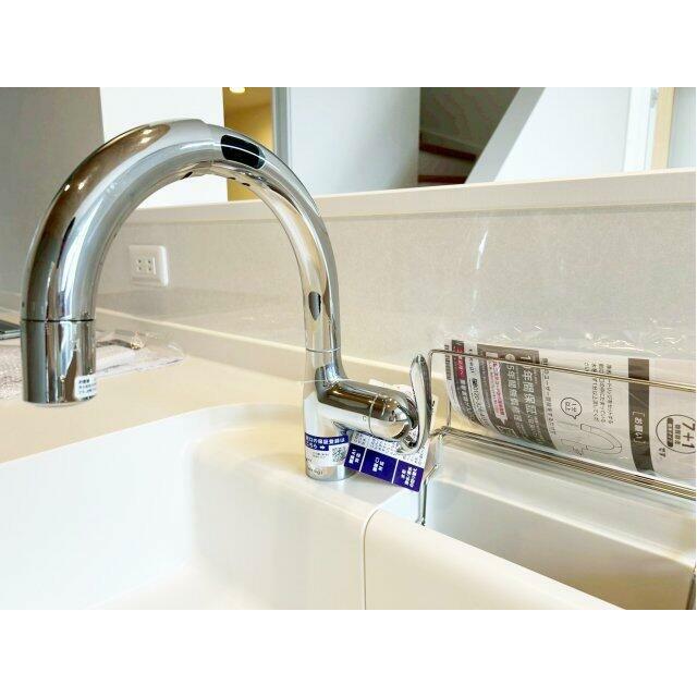 節水もできるハンズフリー水栓です。