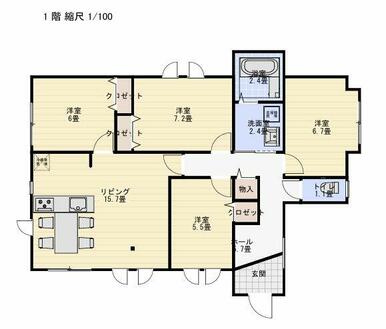 4LDKの平屋建