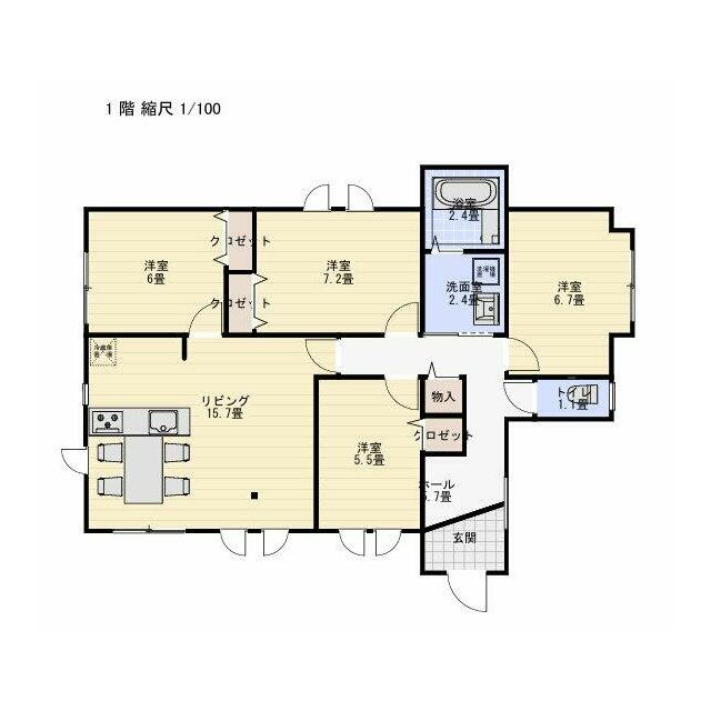 4LDKの平屋建