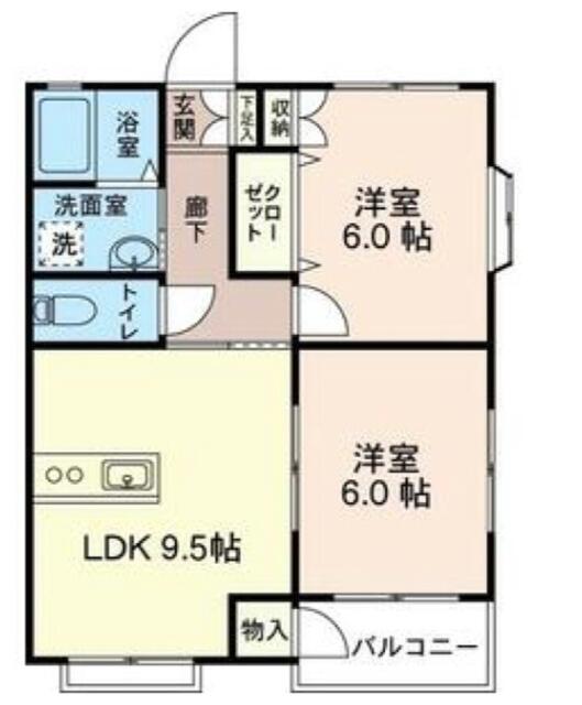 コーポ・タナカ ２０３ 2DKの画像