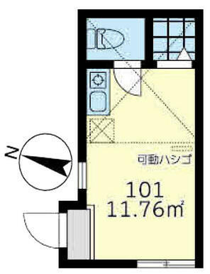 １０１　洋室６帖＋ロフト４帖・ロフト高１．４ｍ