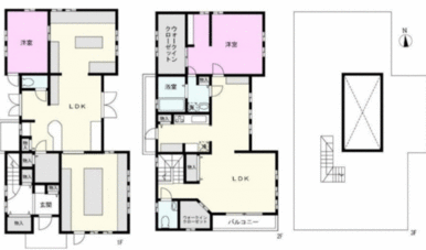 １階２階の間取り図