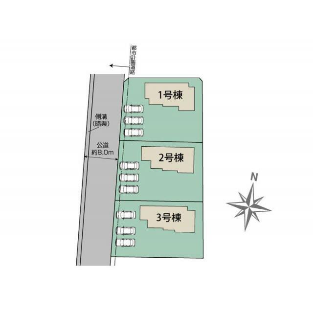 南アルプス市山寺3棟 区画図