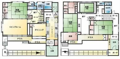 ２階にもキッチン、トイレ、シャワールームがございますので２世帯住宅としても使用できます。