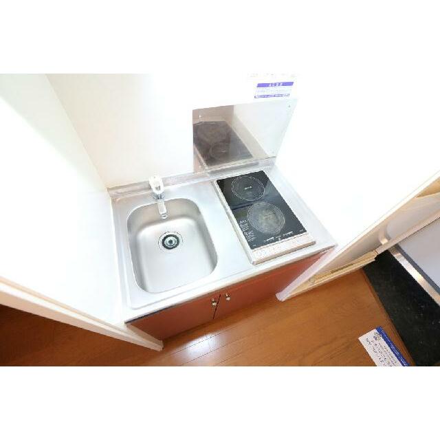 ２口コンロ付きラジエントヒータを設置