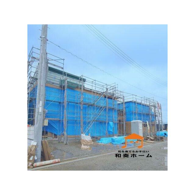 ５号棟外観 日当たりの確保がしやすい南道路のお家です。日照や通風にも十分に配慮されています。