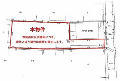 前面道路幅員約5ｍ、間口4.0ｍ、専用通路奥行き約16.8ｍ