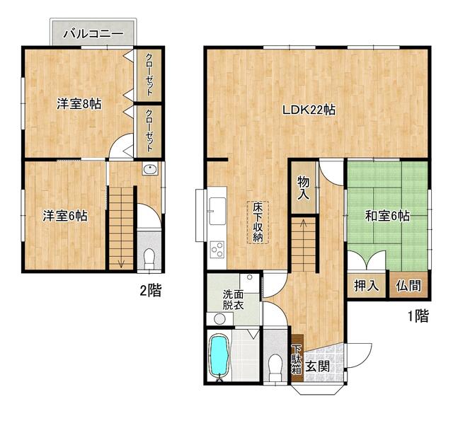 物件画像 京都郡苅田町 磯浜町１丁目 (苅田駅) 2階建 3LDK